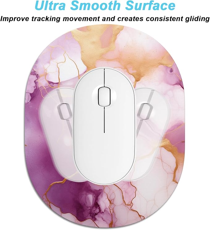 Rimilak Small Mouse Pad 6 x 8 Inch, Takes up Wrist and Mouse Space, Waterproof Compact Mini Mouse Mat for Laptop Computer Wireless Mouse Keyboard Home Office Travel,Purple God Marble