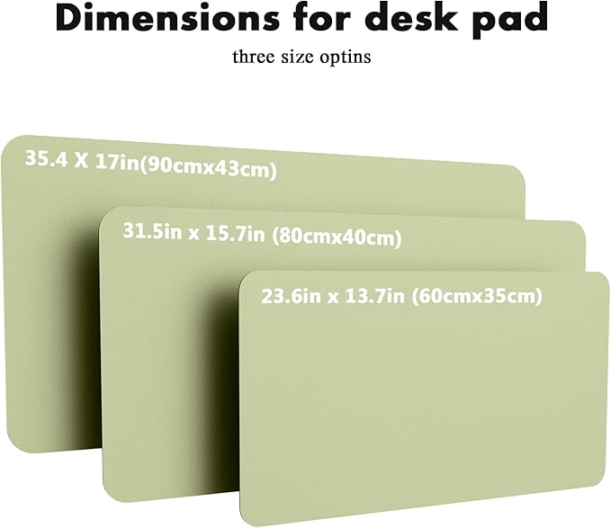 YSAGi Double-Sided Desk Pad, 23.6"x13.7" Leather Desk Mat, Eco Cork Desk Pad Protector, Large Mouse Pad for Desk, Waterproof Desk Blotter Pad, Desk Writing Pad for Office Work/Home(Matcha Green/Cork)