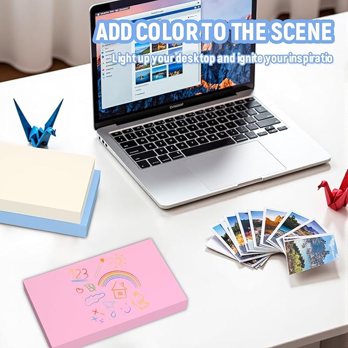 Colored Blank Index Cards 3x5, 600 Pcs 3x5 Index Cards, Double-Sided Blank Flash Cards, Heavy Bright Note Cards 3 x 5, 6 Colors Flashcards for Studying, Colored Notecards for Office, School, and Home