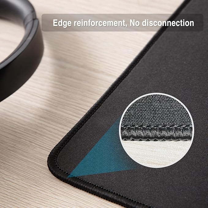 Zhithink 11 Pack Mouse Pad with Reinforced Stitching Edge, Washable Mousepad with Grippy Non-Slip Rubber Base, 0.12 Inch Thick Smooth Tracks Computer Mouse Pads Bulk for Desk, Black, 10.2x8.2 Inch