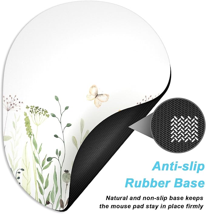 Rimilak Small Mouse Pad 6 x 8 Inch, Takes up Wrist and Mouse Space, Waterproof Compact Mini Mouse Mat for Laptop Computer Wireless Mouse Keyboard Home Office Travel,Butterfly Leaves