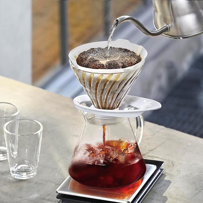 HARIO V60 VDGR-01-B Heat Resistant Glass Transparent Dripper, 01, For 1 to 2 Cups, Black, Made in Japan