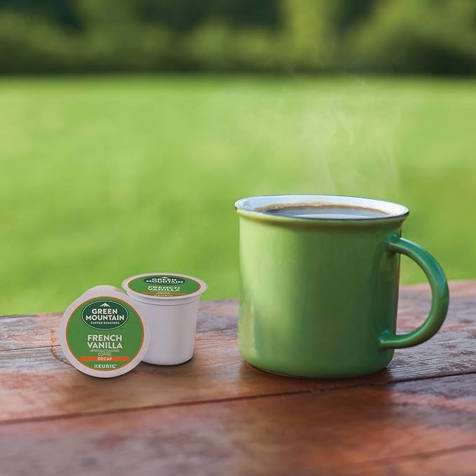 Green Mountain Coffee Roasters French Vanilla Decaf Keurig Single-Serve K-Cup pods, Light Roast Coffee, 96 Count