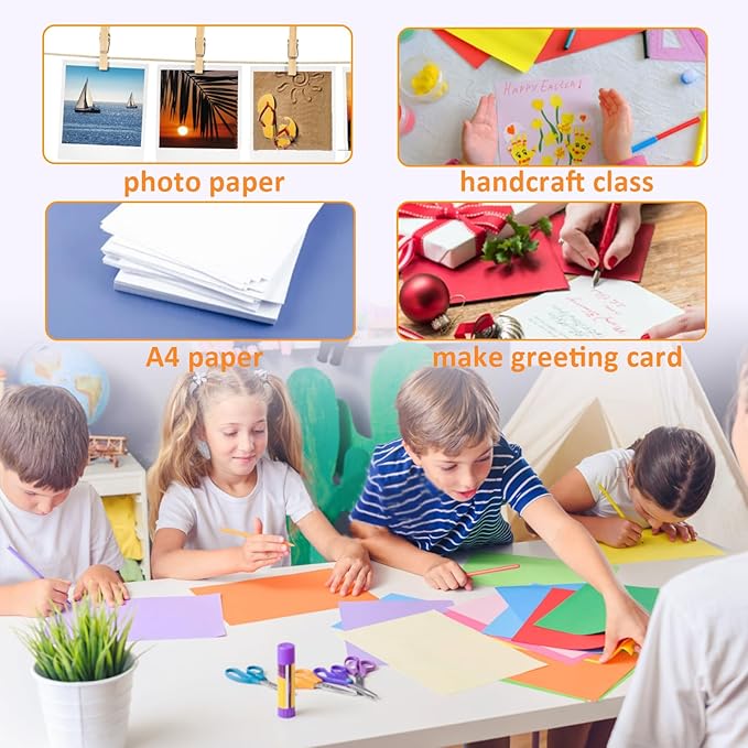 Portable Paper Cutter, 12.2 Inch Desktop A4 Paper Trimmer with Sliding Cutter Head, Side Ruler, and Safety Features for Crafting Photos, Cards, Office Supplies