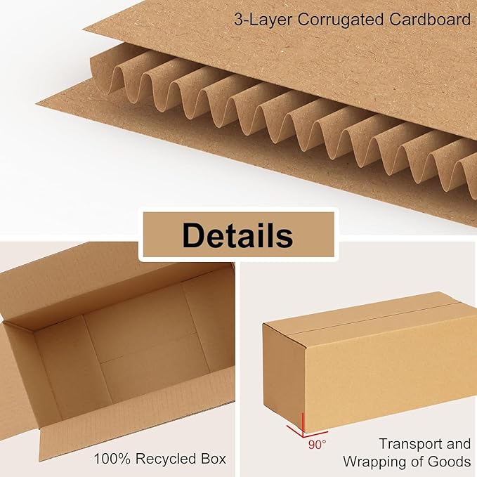 EdenseeLake 40 Pack 5x5x5 inches Shipping Boxes Small Cardboard Boxes for Packing, Moving, Mailing, Brown