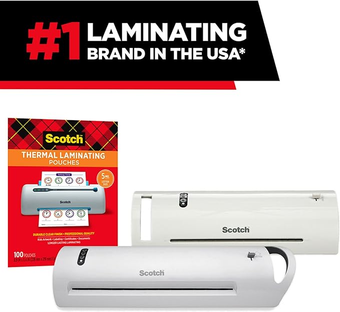 Bundle of Scotch Thermal Laminator, Extra Wide 13 Inch InputTL1302Z + Scotch Thermal Laminating Pouches, Legal Size 11 x 17 Inches, 25 Pack Laminating Sheets, 3 Mil