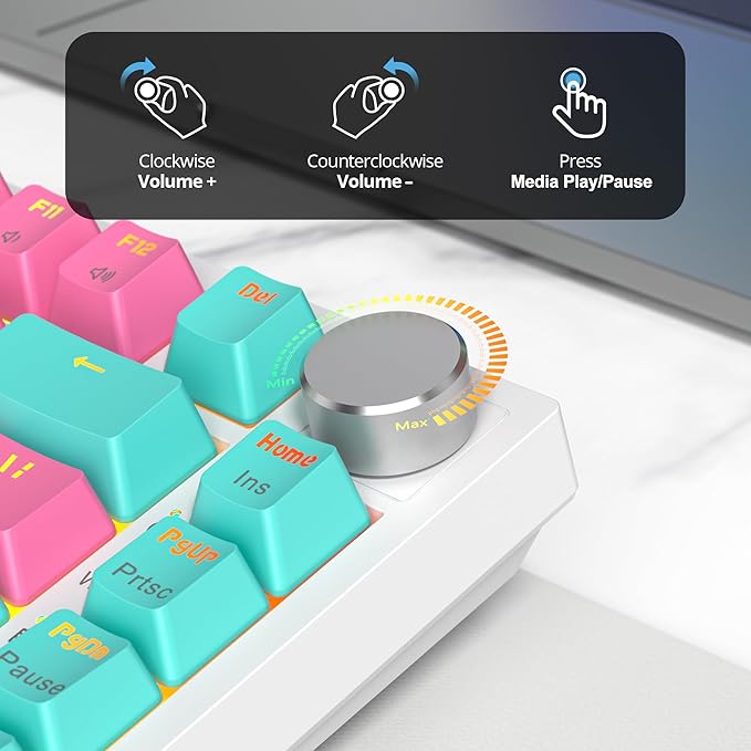 75% Wireless Creamy Mechanical Keyboard, Hot Swappable Custom, RGB Backlit Gasket Gaming, 2.4G/BT5.0/USB-C, Pink Mechanical Keyboard, Pre-lubed Linear Gray Cream Switches