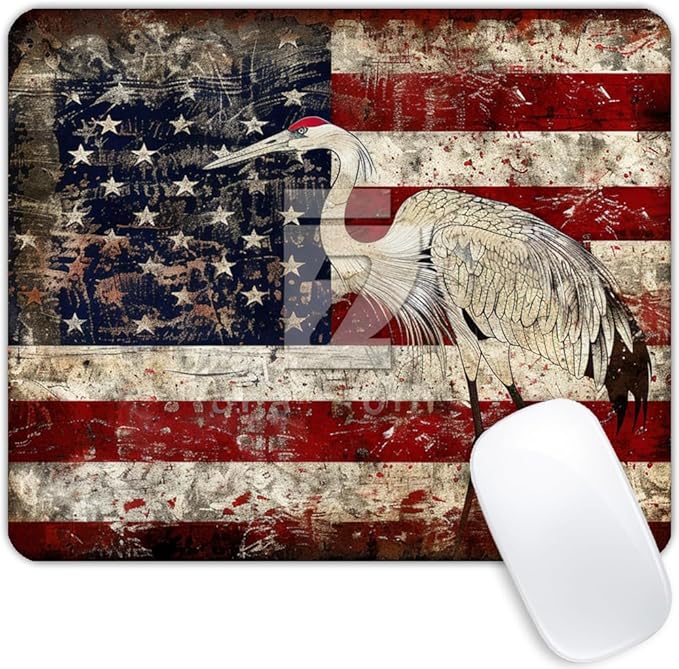 Square Mouse Pad Elegant Flamingo with National Flag -1,Gaming Mouse Pads for Desk,Soft Computer Waterproof Non-Slip Mouse Mat