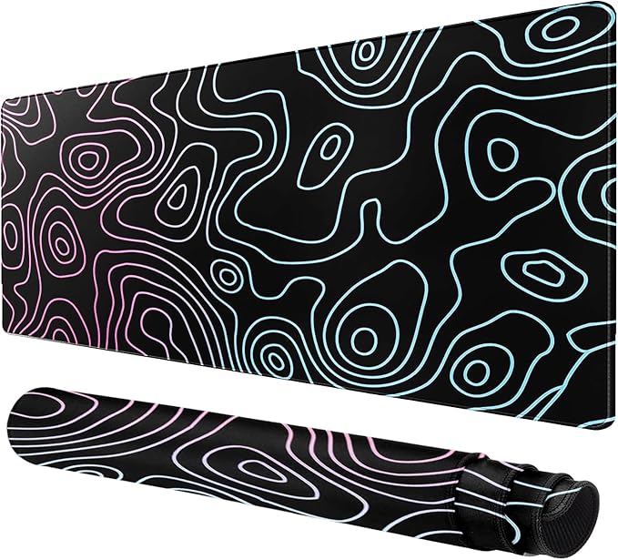 Large Mouse Pad for Desk - Gaming Mouse Pad with Stitched Edges, Anti-Slip Base for Keyboard and Mouse(Dazzle Black, 31.5L x 15.8W inches)