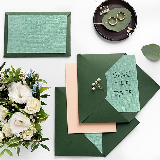Geosar Linen Cardstock Invitation Cardstock Heavyweight Printer Paper 92lb 250gsm Index Cards for Printer Cover Postcards Blank Flash Note Greeting(Sage Green,4 x6)