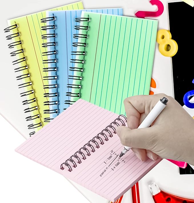 MotBach Colorful 500 Pcs Spiral Index Cards 3x5 Inch Flash Cards with Ring Lined Note Card Book Flashcards, Colored Ruled Card Pad Index Note Books 3 x 5 Notecards for Studying School Supply College