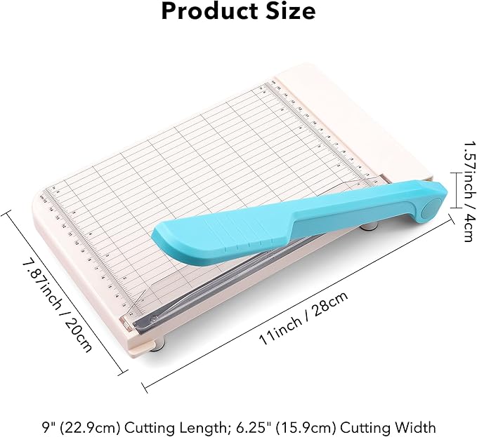 BAOFALI 9 Inch Guillotine Paper Trimmer with Grid Inches and Centimeters Cut Length Guillotine Cutter for Paper Crafts Photos Cardstock, Cardboard, Vinyl, Crafts,Scrapbooking Office