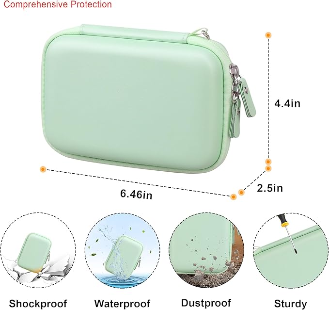 Elonbo Carrying Case for ORGBRO X1 Label Maker Machine, Portable Bluetooth Label Printer Storage Holder, Wireless Built-in Cutter Small Label Makers Handheld Sticker Maker Travel Bag, Green