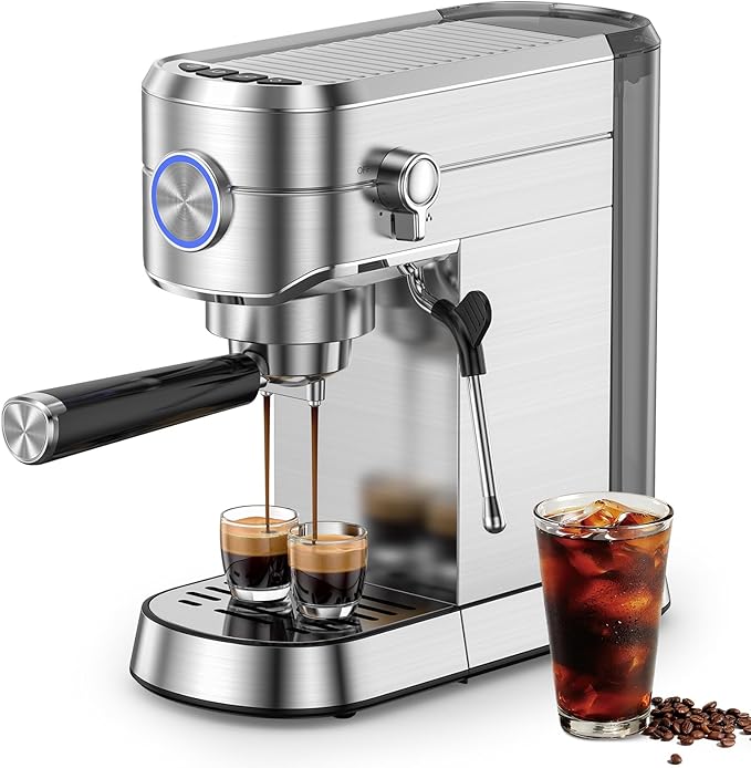 Electactic Espresso Machine with Milk Frother, 20 Bar Espresso Coffee Maker, Compact Coffee Machine with 34oz Removable Water Tank for Home, Office, Latte, Cappuccino, Macchiato