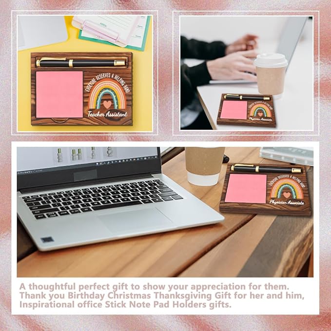 Physician Associate Sticky Note Holder, Physician Associate Appreciation Gifts, Thank You Gifts for Physician Associate, Physician Associate Office Decor Self-Stick Note Pad Holders YB377