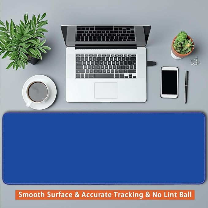 Large Mouse Pad, Non-Slip Desk Blotter, Office Desk Mat, Desk Pad Protector, Laptop Desk Pad, Desk Writing Pad for Office and Home, Blue, 31x12 inch