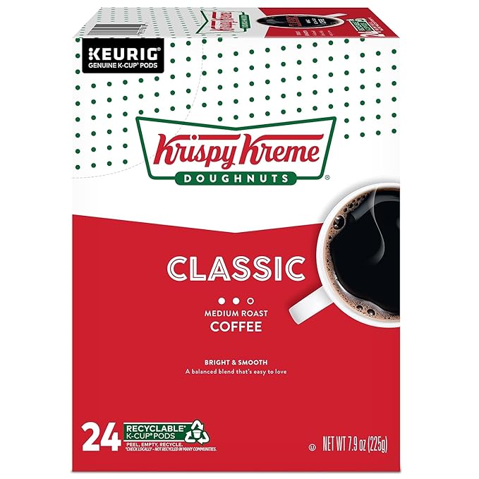 Krispy Kreme Classic, Single-Serve Keurig K-Cup Pods, Medium Roast Coffee, 24 Count