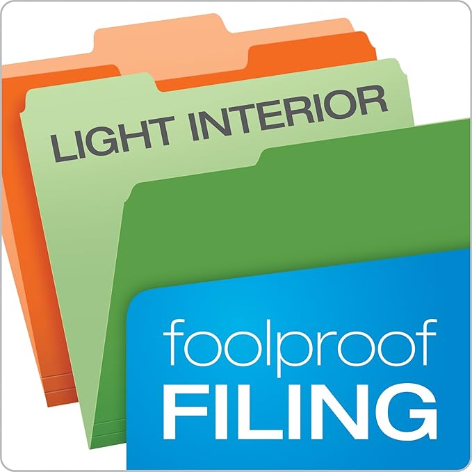 Pendaflex Color File Folders and Hanging Folders Bundle (100 Folders)