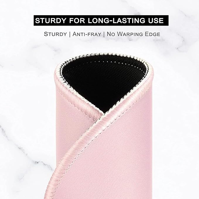 Hsurbtra Mouse Pad, Premium-Textured Small Round Mousepad 8.7 x 8.7 Inch Pink, Stitched Edge Anti-Slip Waterproof Rubber Pretty Cute Computer Mat for Office Home Gaming Laptop Men Women Kids