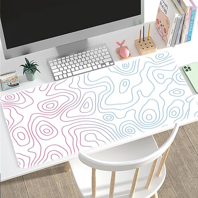 Large Mouse Pad for Desk - Gaming Mouse Pad with Stitched Edges, Anti-Slip Base for Keyboard and Mouse(Dazzle White, 31.5L x 15.8W inches)
