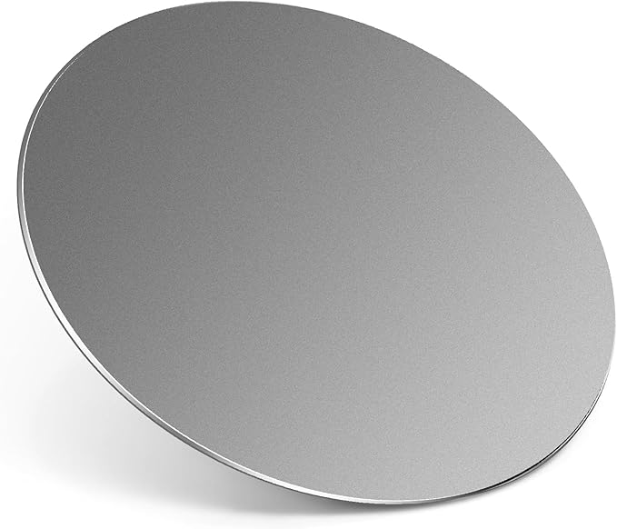 HONKID Metal Aluminum Mouse Pad, Thin Hard Mousepad, Double Sided Waterproof Fast and Accurate Control Mousepad for Laptop, Computer and PC, Office, 7.87 * 7.87 Round Grey