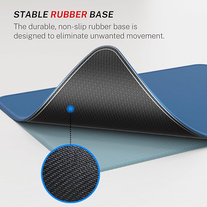 MROCO Mouse Pad [30% Larger] with Anti-Fray Stitched Edges, Premium-Textured Waterproof Surface, Non-Slip Rubber Base, Computer & Gaming Mouse Mat for Laptop, Office & Home, 8.5 x 11 in, Navy Blue