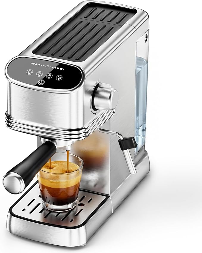 COWSAR 20 Bar Espresso Machine, Compact Espresso Maker with Steam Milk Frother, Stainless Steel Coffee Machine with 45oz Removable Water Tank, for Cappuccino,Latte&Cold Brew Home&Office