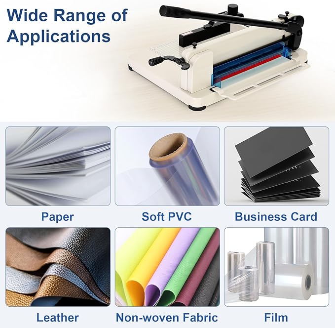 12 Inch Heavy Duty Paper Cutter,Guillotine Paper Cutter Heavy Duty for A4 Paper, 400 Sheet Capacity,White Paper Cutter Heavy Duty for Office Home School