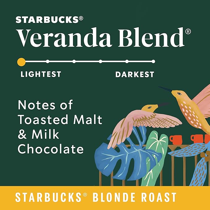 Starbucks K-Cup Coffee Pods, Starbucks Blonde Roast Hot or Iced Coffee, Veranda Blend, 96 Keurig Pods