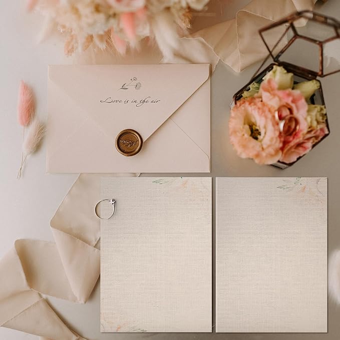 Geosar 150 Sheet Linen Cardstock 5 x 7 Invitation Cardstock Heavyweight Printer Paper 92lb 250gsm Index Cards for Printer Cover Postcards Blank Flash Note Greeting (Beige)