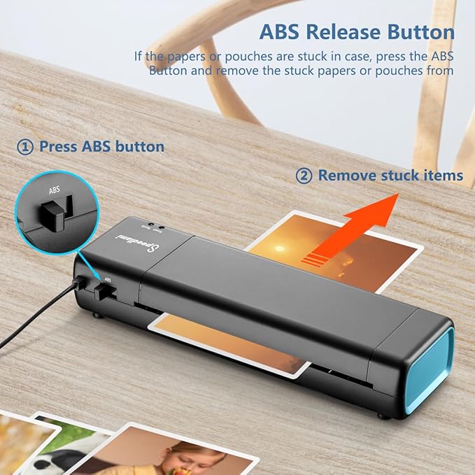 90 Seconds Fast preheat,SpeedLami 4 in 1 Laminator Machine,Home laminator,A4 Laminating Machine Hot & Cold with Paper Trimmer & Corner Rounder,9 Inch Thermal Laminator Machine for Home Office