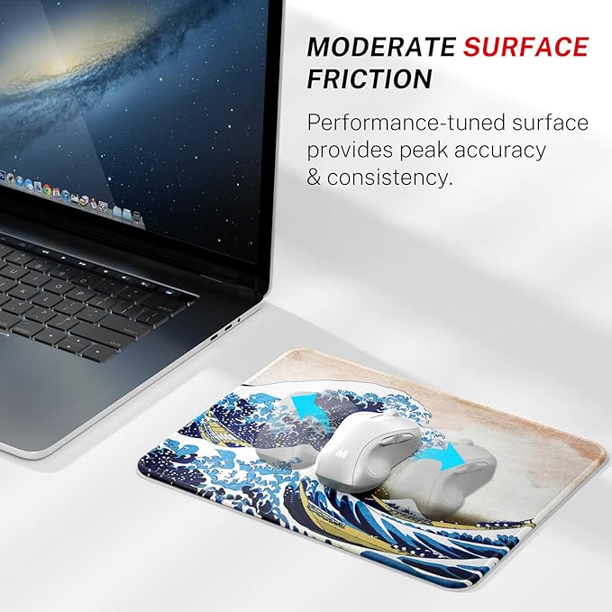 MROCO Mouse Pad [30% Larger] with Anti-Fray Stitched Edges, Premium-Textured Waterproof Surface, Non-Slip Rubber Base, Computer & Gaming Mouse Mat for Laptop, Office & Home, 8.5 x 11 in, Big Wave