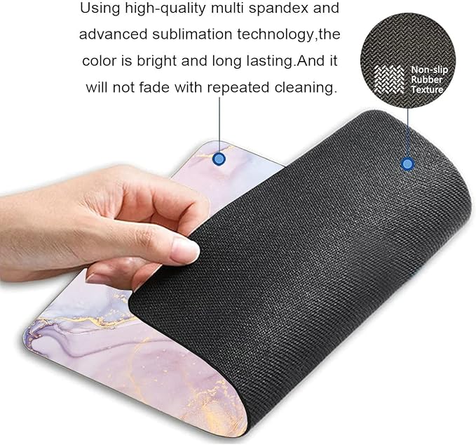 Rose Gold Marble Mouse Pad Computer Mouse Mat with Anti-Slip Rubber Base, Easy Gliding, Portable, in a Fresh Modern Design 7.9 x 9.5 in