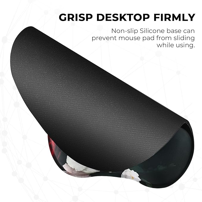 EooCoo Ergonomic Mouse Pad with Wrist Support, Mousepad with Memory Foam Wrist Rest and Non-Slip Base for Computer, Cafe, Home & Office, 9.64 x 8.26 in Office Desk Accessories