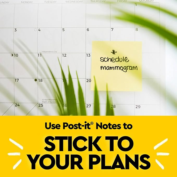 Post-it Notes, 3 in x 5 in, 5 Lined Sticky Notes Pads, 100 Sheets per Pad, Canary Yellow, The Original Post-it Note, School Supplies and Oﬃce Products
