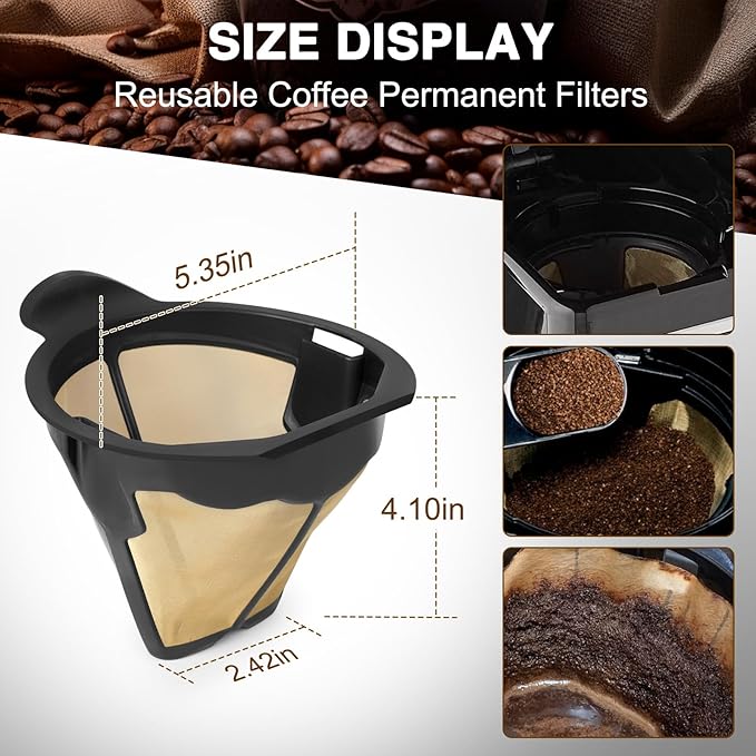 CM300 Coffee Filter Basket for Ninja, Permanent Coffee Pot Replacement for Ninja Coffee Maker CM300 CM305 CM360 CM371 CM400 CP300 CP301 CP307 ect. 2pc