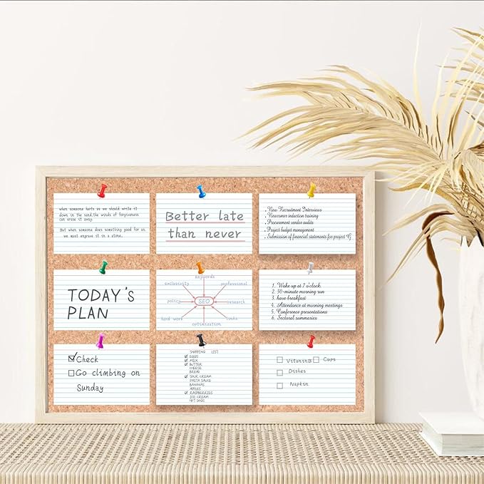 White Index Cards 4x6 Ruled, 100 Pcs File Note Cards, Lined Index, Flash, Study, Flashcards for Studying, Notecards for Studying, Note Taking and To Do List