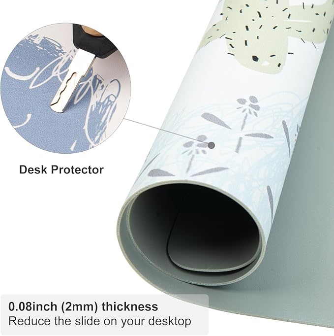 Colorful Star Large Mouse Pad, Waterproof PU Leather Abstract Desk Mat for Women Girls, Cute Desk Accessories Minimalist Home Office Decor, Kids Deak Pad Non-Slip Writing Mat 31.5" x 11.8"