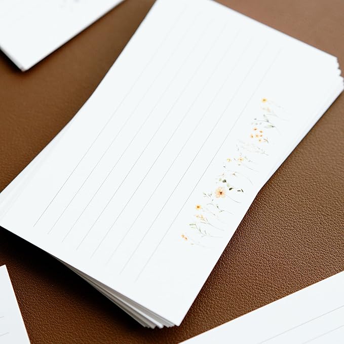 Wild Flower Index Cards by Pure Print and Design | Floral Flash Cards Perfect For Study Sessions & Learning | 100 Cards of Premium Quality with 5 Different Designs | Wild Flower | 3x5 inches