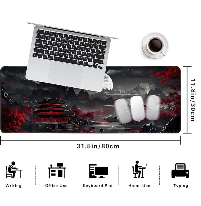 Mouse Pad Desk Mat XL Mouse Pad Gaming Keyboard Mat Office Desk Decor Accessories (Half Month)