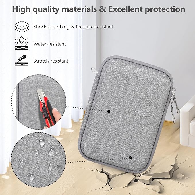 Carrying Case for ORGSTA S001 / for ORGBRO X1 Label Maker Machine, Portable Bluetooth Label Printer Storage Holder Bag with Mesh Pocket for Roll Label Maker Tapes, Typ-C Cable, Grey