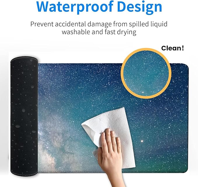 Colorful Rubber Duck Gaming Mouse Pad – 12x31.5in Large Extended Desk Mat with Cute Cartoon Yellow Ducks Bubbles Design – Non-Slip Rubber Mousepad for Office Home – Deskmat Gifts Decor