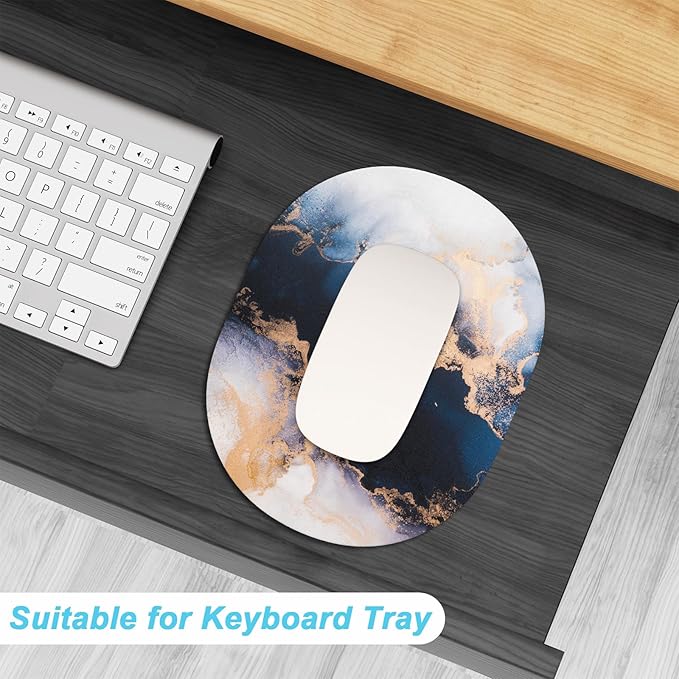 Rimilak Small Mouse Pad 6 x 8 Inch, Takes up Wrist and Mouse Space, Waterproof Compact Mini Mouse Mat for Laptop Computer Wireless Mouse Keyboard Home Office Travel,Blue Gradient Marble
