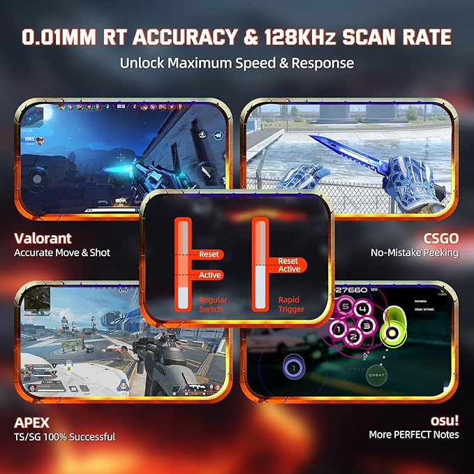 MAMBASNAKE M82 HE Hall Effect Magnetic Switch 75% Rapid Trigger Gaming Keyboard 8KHz Magnetic Keyboard with 0.01mm RT Accuracy, Support RT/Snap Tap/DKS with RGB Lighting Coiled Cable-Black Contour