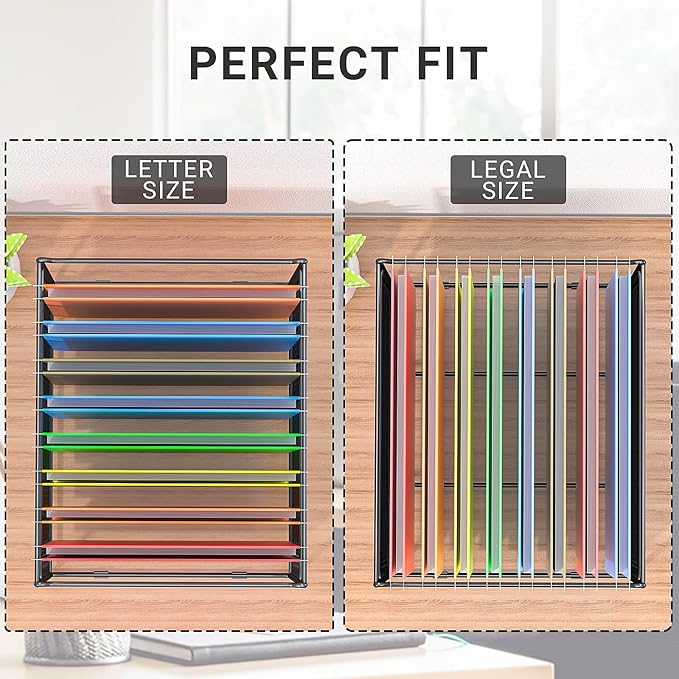 Hanging File Folder Frame for Legal and Letter Size,Hanging File Organizer Holder Rack Hanging Folder Rails for Filing Cabinet Desk Drawer,15.2" L x 12.4" W x 10.5" H,1 Pack