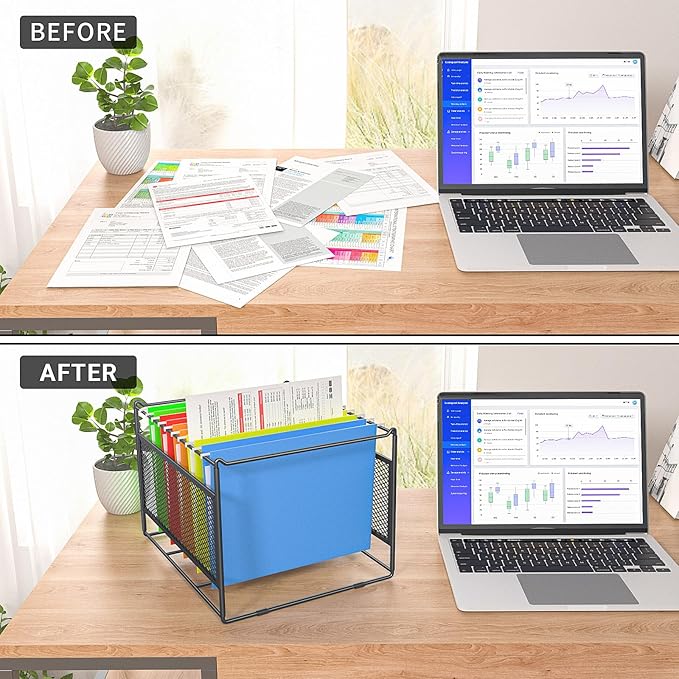 Hanging File Folder Frame for Legal and Letter Size,Hanging File Organizer Holder Rack Hanging Folder Rails for Filing Cabinet Desk Drawer,15.2" L x 12.4" W x 10.5" H,1 Pack