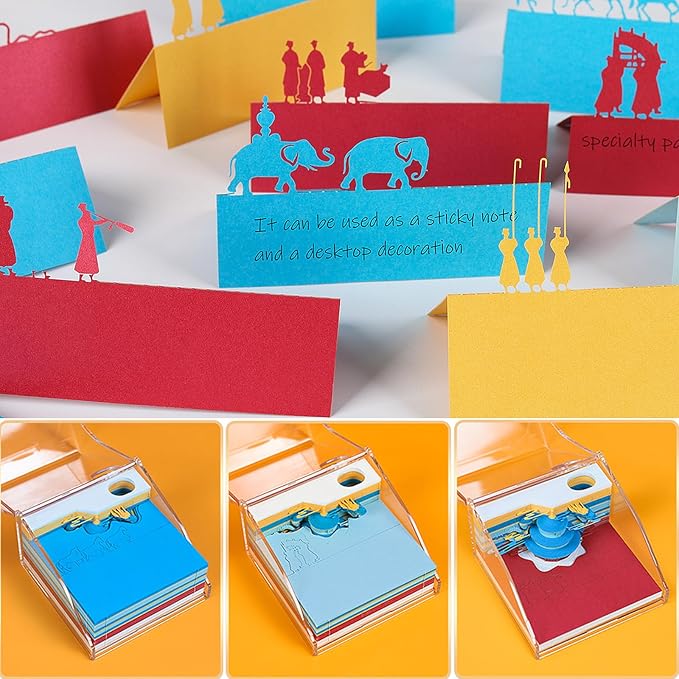 SIWEME 3D Memo Pad with Light, Tiantan Dragon 1Pc 150 Sheets Paper Art Notepad 3D Sticky Notes, Original DIY Post Notes Office Notepad