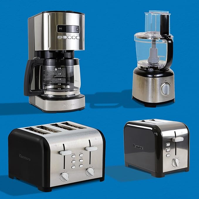 Kenmore Drip Coffee Maker - 12 Cup Programmable Cafe Machine With Glass Pot, Regular & Bold Brew, Auto Shut Off Large Water Reservoir, Reusable Filter, Kitchen Appliances For Cafeteria Barista, Black