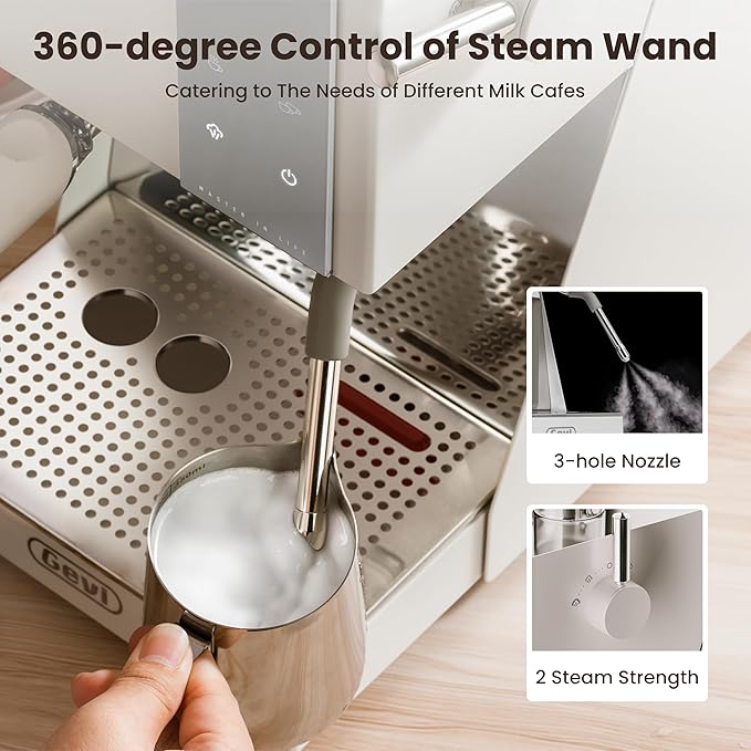 Gevi 58mm Professional Espresso Machine - PID Temperature Control & OPV System, Touch Display, 20Bar Italian Pump, Milk Frother for Barista-Quality Home Coffee, Great Gift
