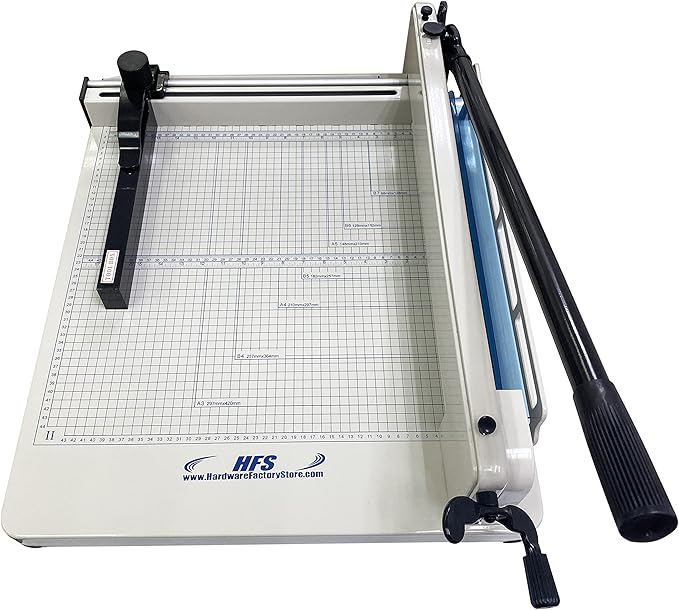 HFS(R) Heavy Duty Guillotine Paper Cutter 400 Sheet Capacity | Solid Steel Construction (A3-17'' paper cutter)